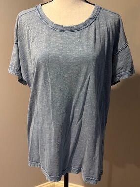Pilcro Washed Sky Blue Short Sleeve Crewneck Tee